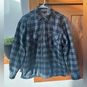 Wolverine Men's Black and Gray Plaid Shirt Jacket